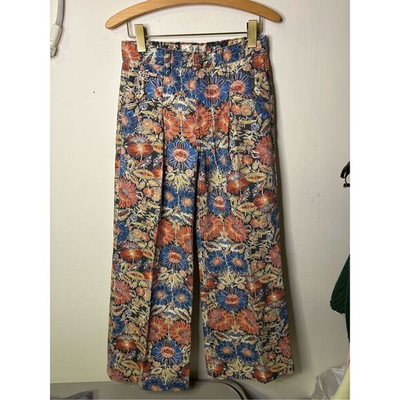 Free People Floral Denim Jeans - Picture 1 of 5